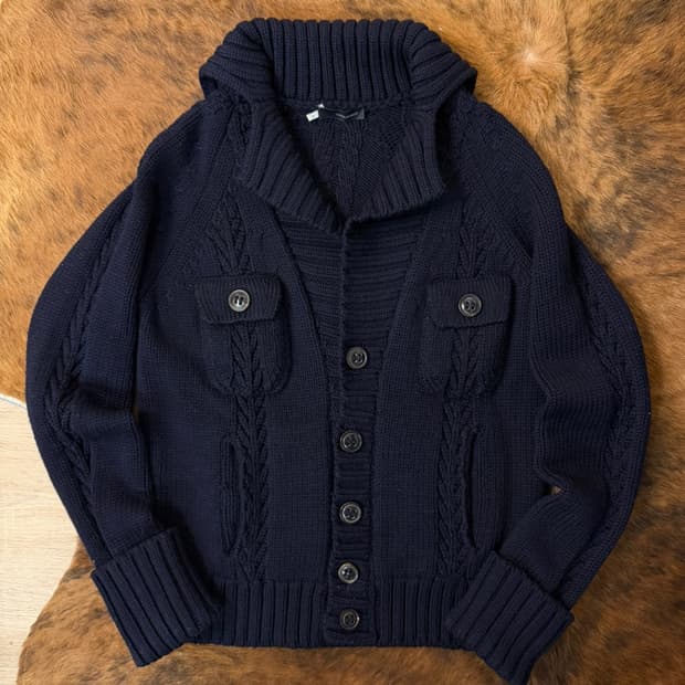 디스퀘어드2 빅 카라 케이블 가디건 