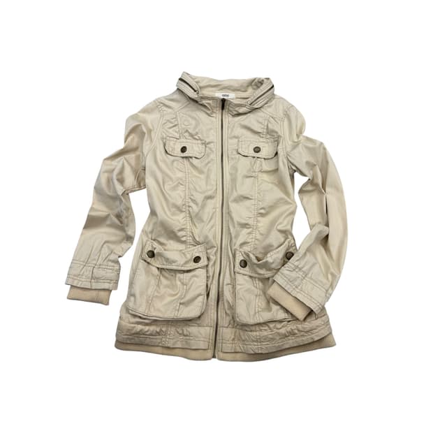Ozoc shirring zip up jacket