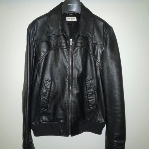 생로랑 레더 싱글 자켓