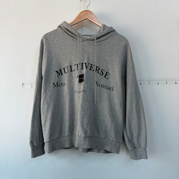 스튜디오 톰보이 회색 프린팅 후드티