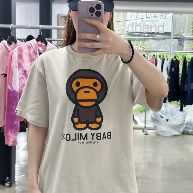 베이프 빅 마일로 반팔티 뮤트베이지