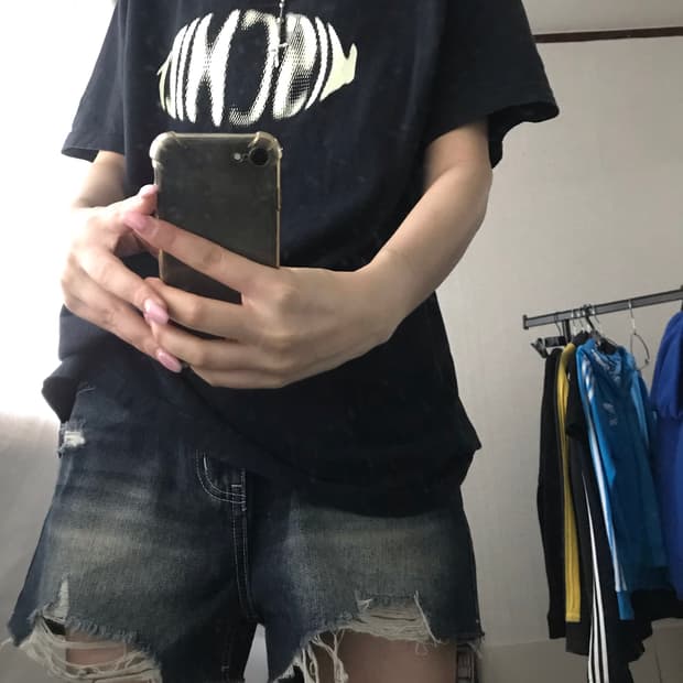 미스치프 블랙 반팔티셔츠
