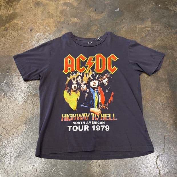 GAP AC/DC HIGHWAY TO HELL 투어 1979 밴드티 L