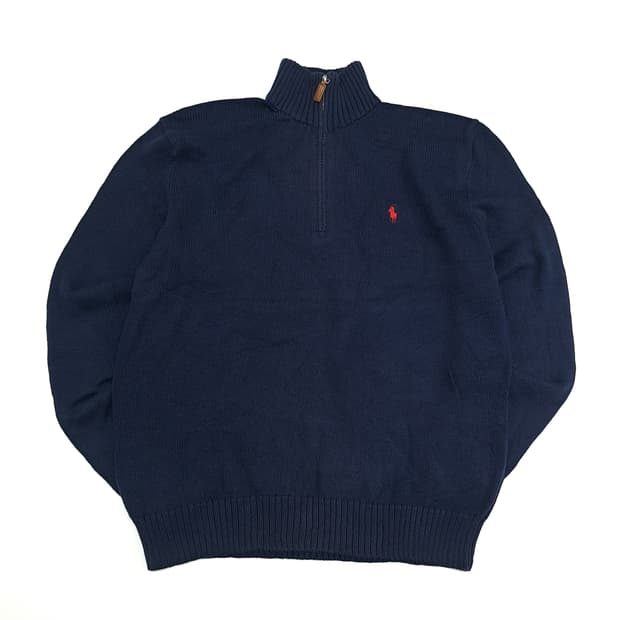 CN739 M 폴로 랄프로렌 네이비 하프집업 니트 스웨터