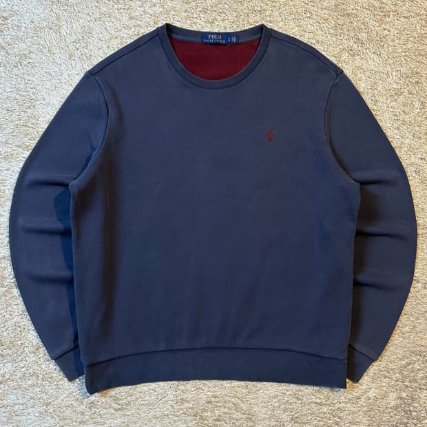 폴로 랄프로렌 신형 버건디포니 기모 맨투맨 블루