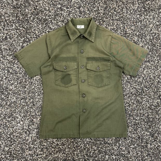 70s US Army 미군 OG-507 유틸리티 셔츠 (M)