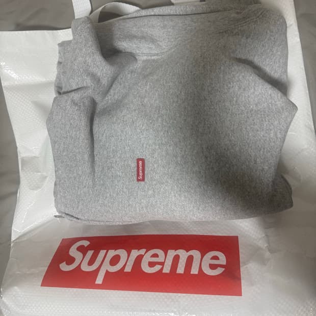 새상품) 슈프림 스몰 박스로고 후드집업 그레이 L