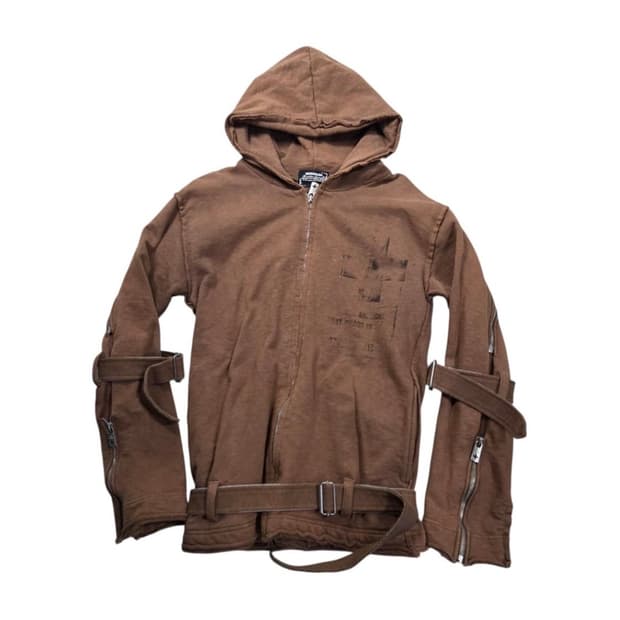 Bernings sho 펑크 본디지 프린팅 후드집업