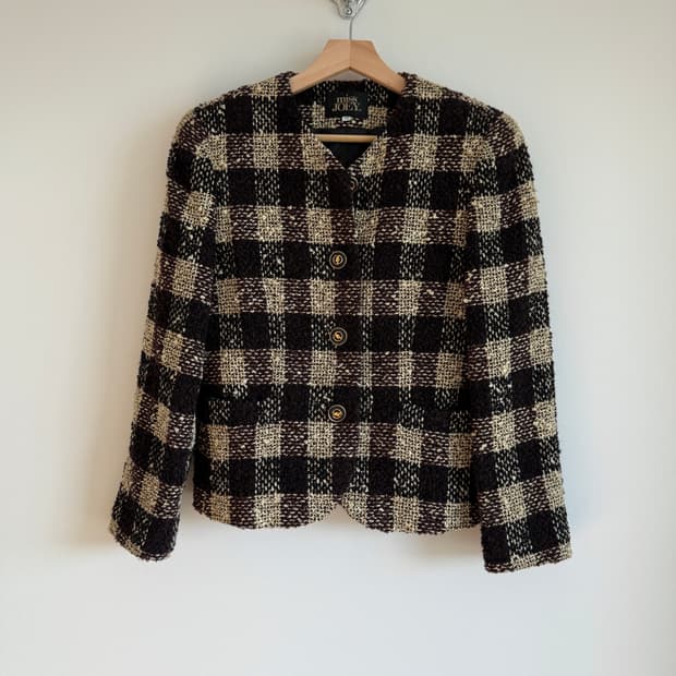 Pre owned 울 체크 자켓(JAPAN)