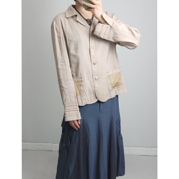 (Simple life)리넨 메쉬 자켓