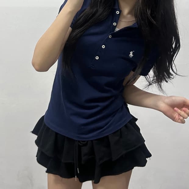 폴로 랄프로렌 5버튼 네이비 pk 반팔 카라티(M)