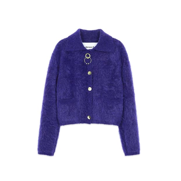 앤더슨벨 헤일리 헤어리 미니 니트 자켓 S