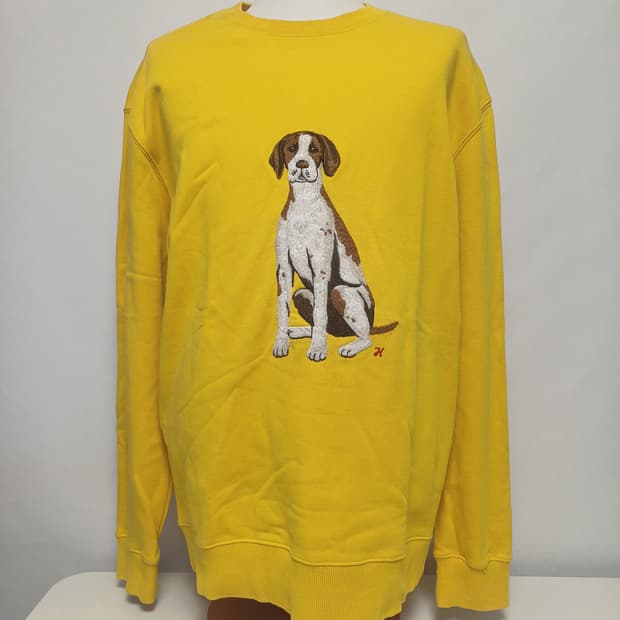 [A급/110] 헤지스(HAZZYS) 포인터 대형 자수 맨투맨