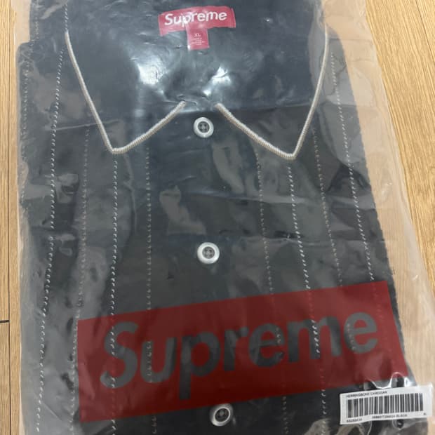 새상품 슈프림 헤링본 가디건 블랙 XL