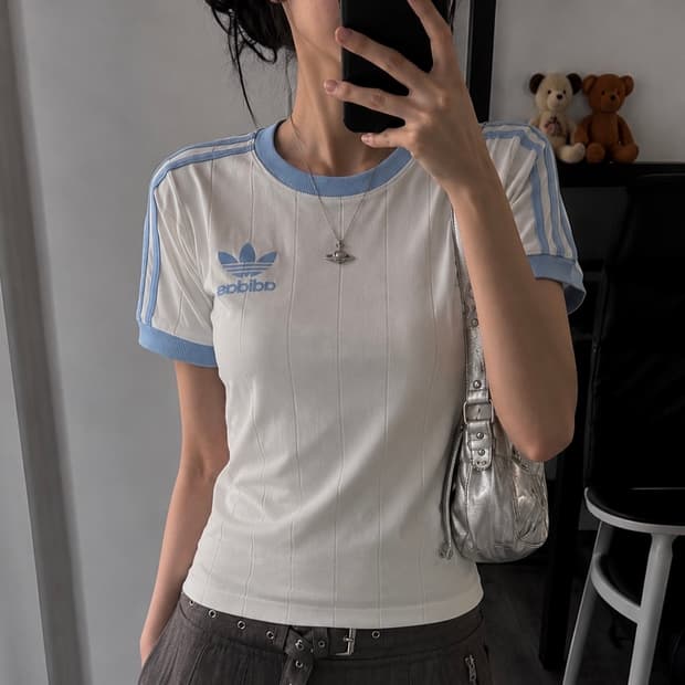 아디다스 링거 하늘 반팔티