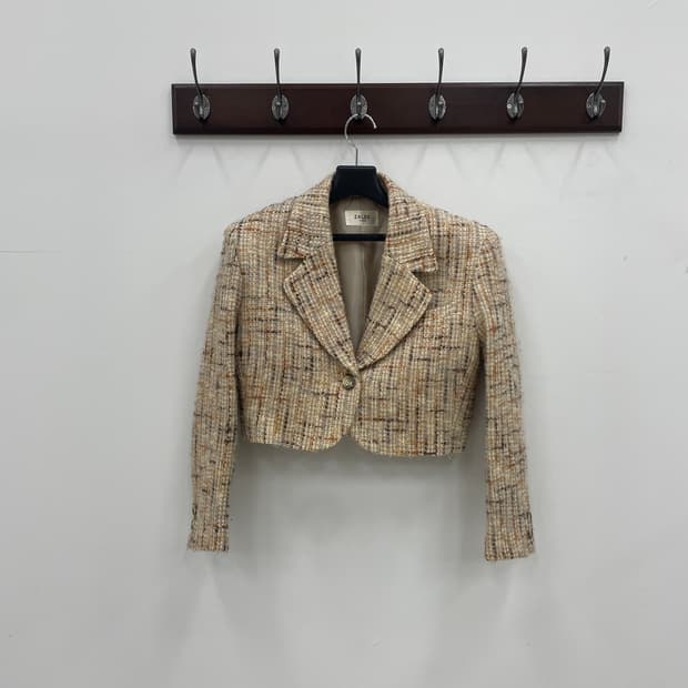 재팬 빈티지 크롭 트위드 자켓