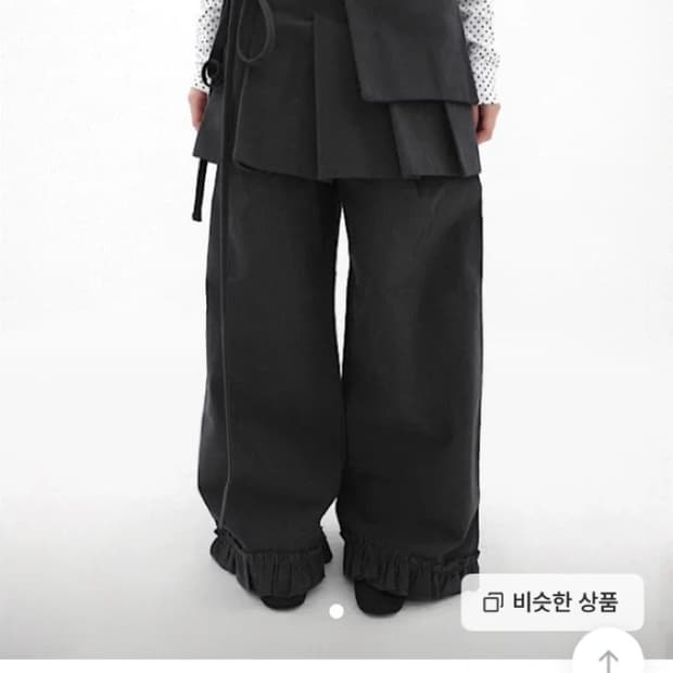 플리츠 랩 스커트팬츠 블랙
