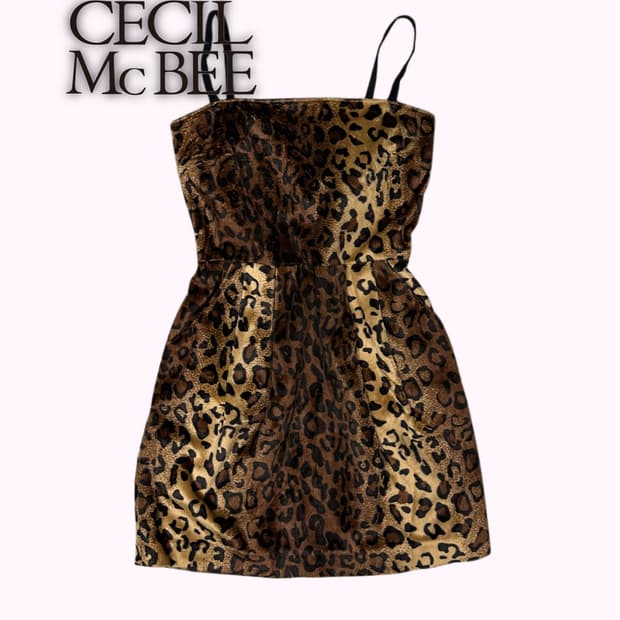 CECIL MCBEE leopard mini dress