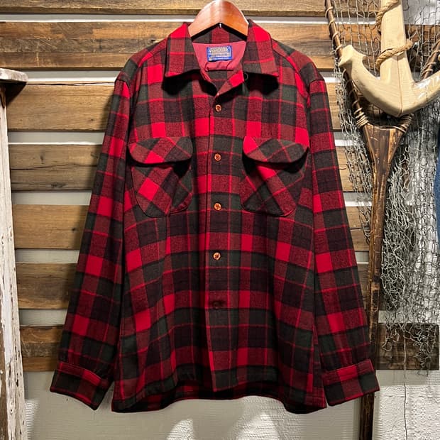 [M]펜들턴 USA 레드 타탄체크 울 셔츠