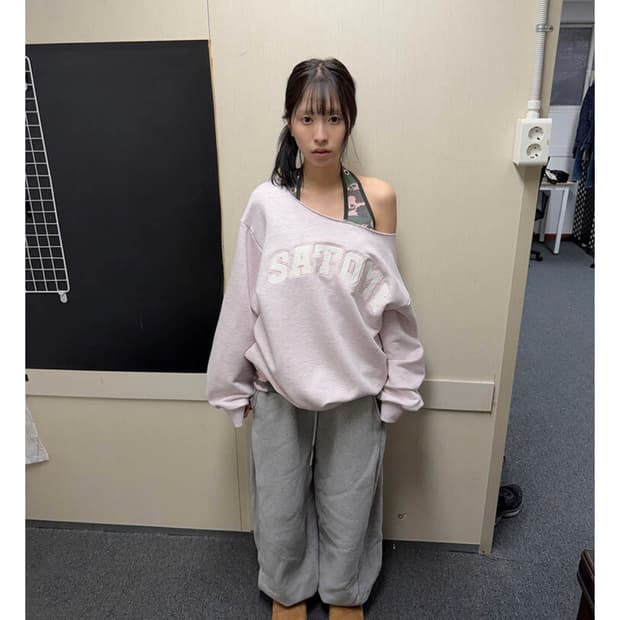 Satomiradio one-shoulder patchwork MTM