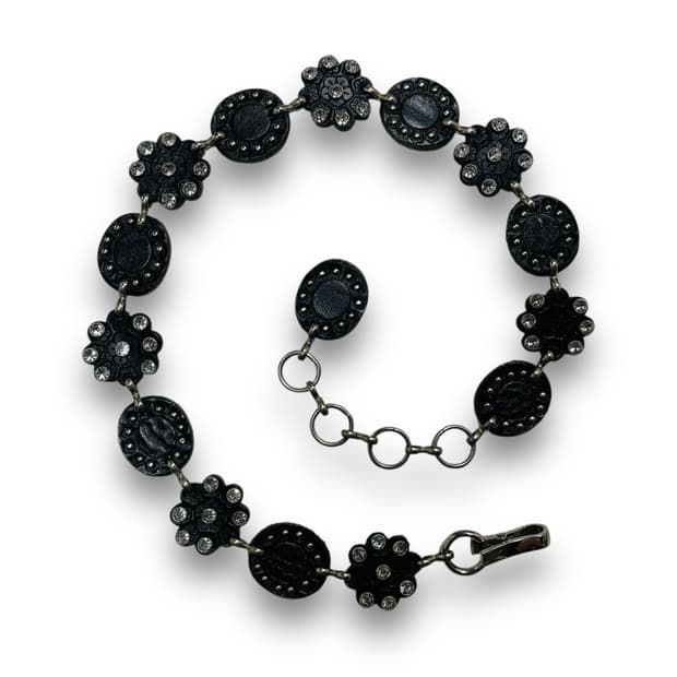 플라워 쥬얼리 스터드 에스닉 락시크 O링 허리 벨트