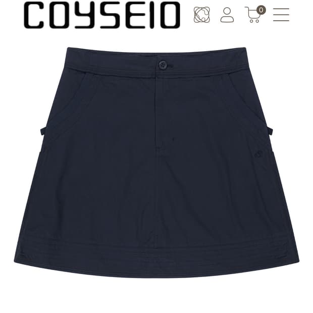 RAW EDGE COTTON SKIRT NAVY