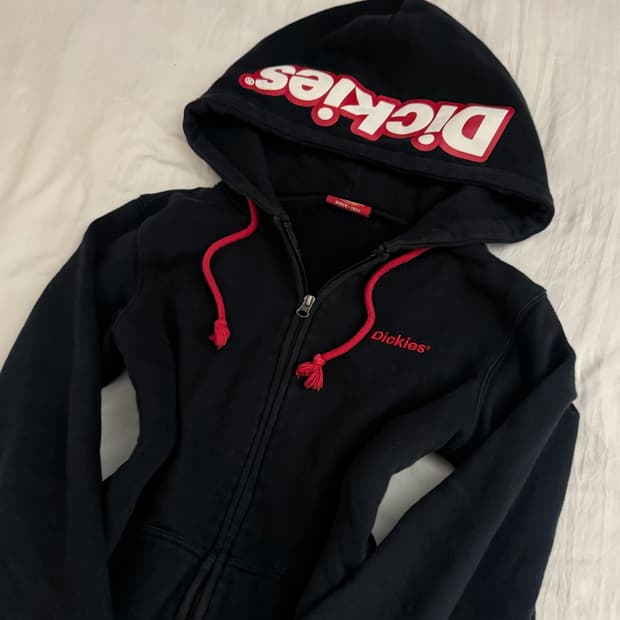 디키즈 딱붙 블랙 후드집업 XS