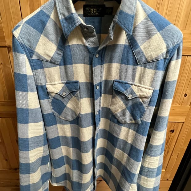 RRL 더블알엘 플래드 트윌 웨스턴셔츠 M