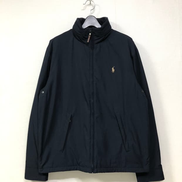 폴로 남성 퀼팅 플리스 안감 폴리쉘 블루종 바라쿠타 자켓 _ 네이비