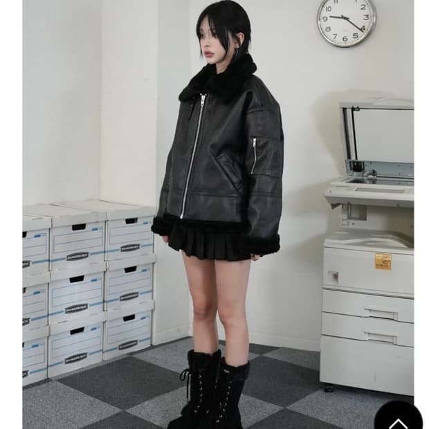 리마지 RMG-oversized leather Jacket