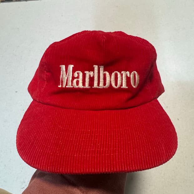 80s 말보로 빈티지 코듀로이 트러커캡 레드 made in usa