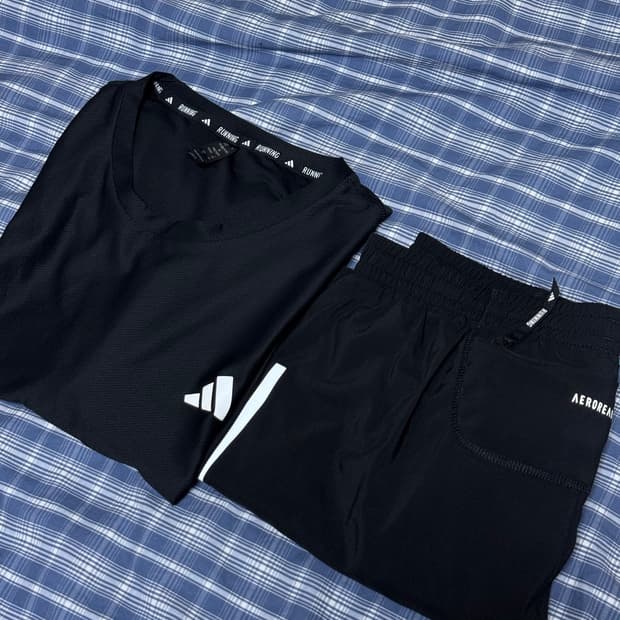 [XL] 아디다스 오운 더 런 셋업 블랙