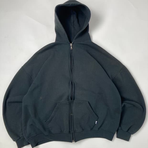 90s Russell Zip Up Hoodie (black)
