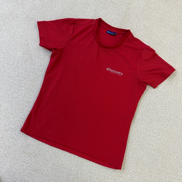 100 디스커버리 레드 컬러 반팔0319D