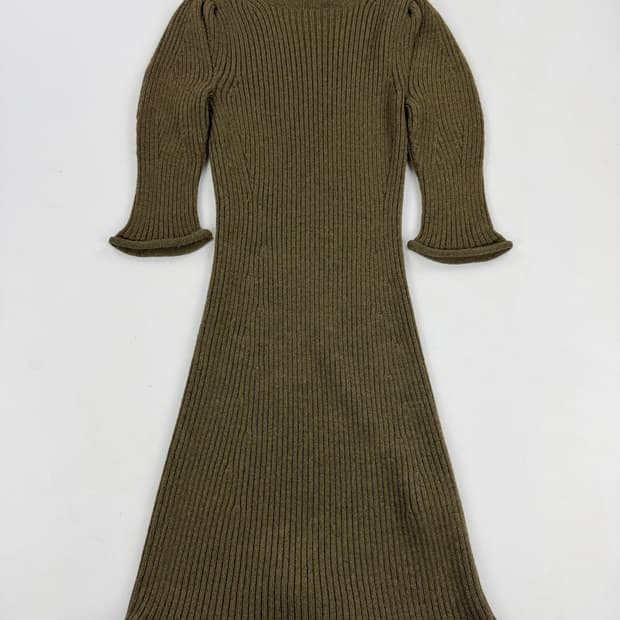 sportmax 스포츠막스 터틀넥 골지 니트 미디 원피스