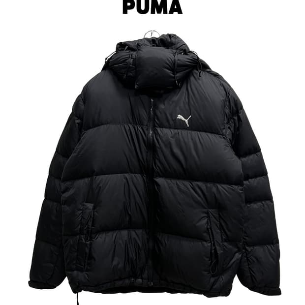 푸마 자수로고 덕다운 푸퍼 패딩 블랙