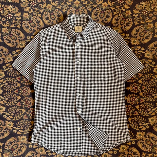 유나이티드 애로우즈 우먼즈 깅엄체크 하프셔츠 