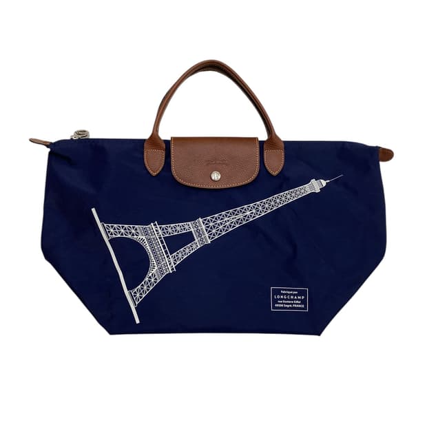 롱샴 에펠탑 네이비 쇼퍼 토드백