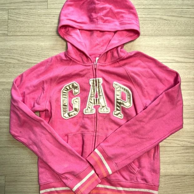 GAP kids 로고 갸루 후드집업 핑크