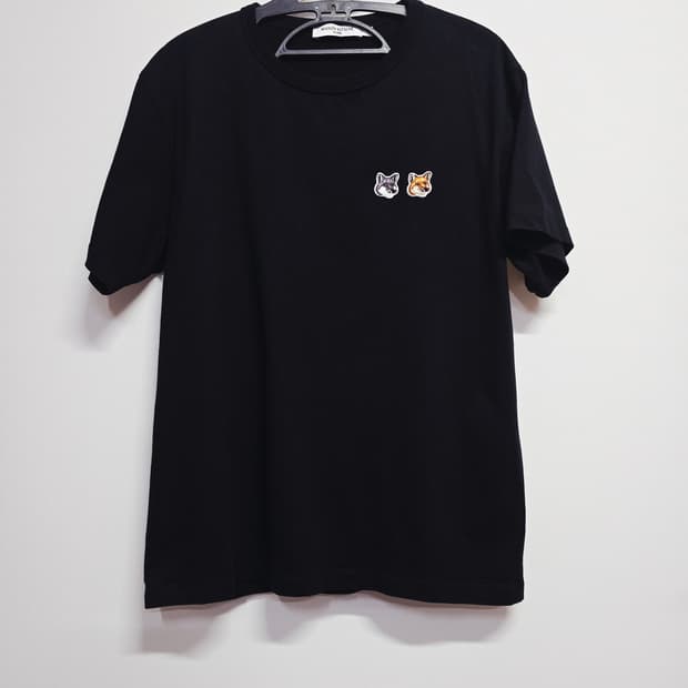 메종키츠네 더블 폭스 블랙 반팔 티셔츠