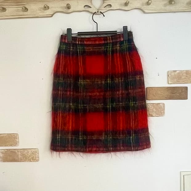 모헤어 타탄 스커트