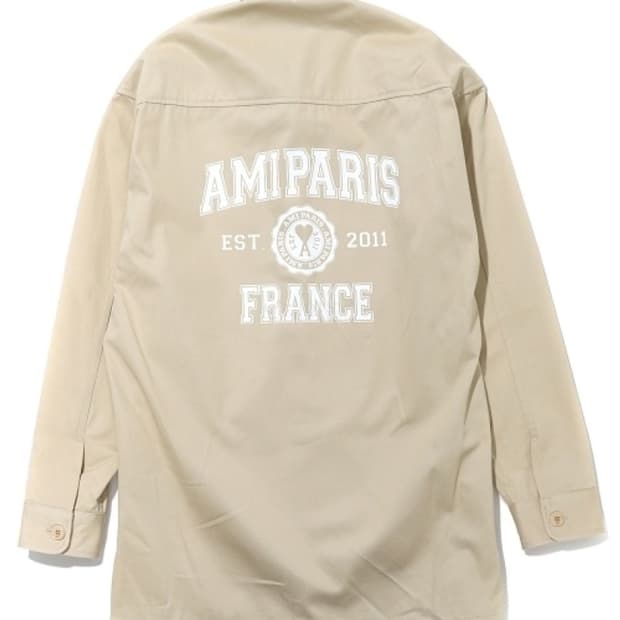 [새제품]XL 아미 파리 백로고 오버셔츠 베이지 오버핏 자켓 AMI 하트
