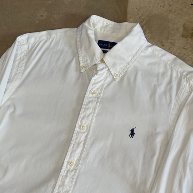 S 폴로랄프로렌 클래식핏 화이트 코튼 셔츠 