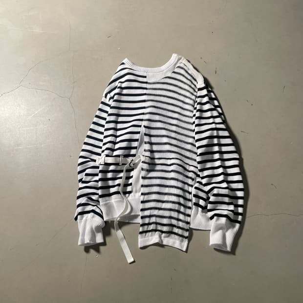 파세타즘  Stripe Knit Pullover