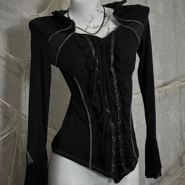 Ozzon Lace Detail Sleeve
