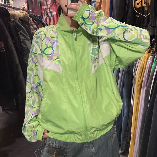 [IM]아디다스 패턴 바람막이 그린