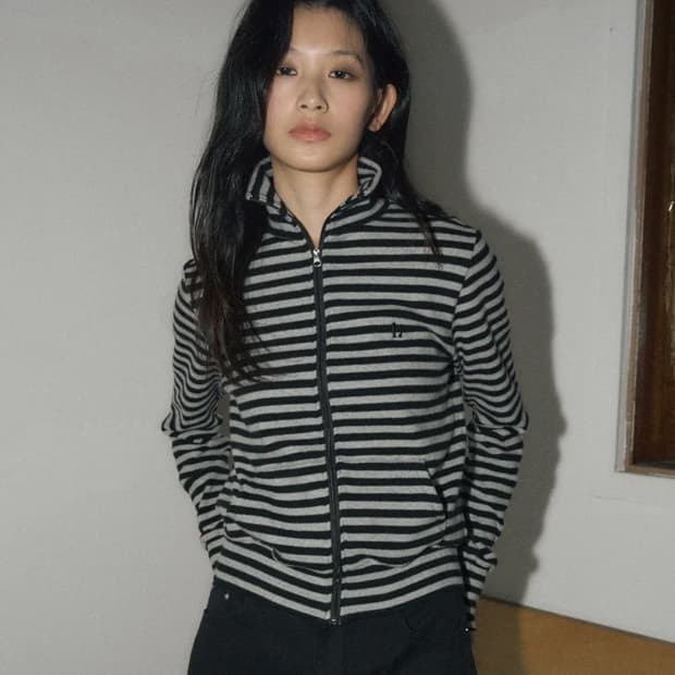 헬레네파리스 스트라이프 니트 집업