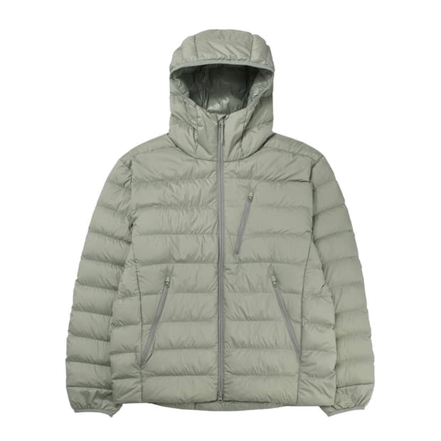 무신사 스탠다드 시티 레저 후디드 라이트 다운 피스타치오
