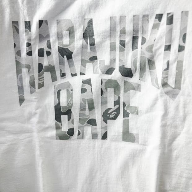 bape 베이프 하라주쿠 익스클루시브 로고 티 s