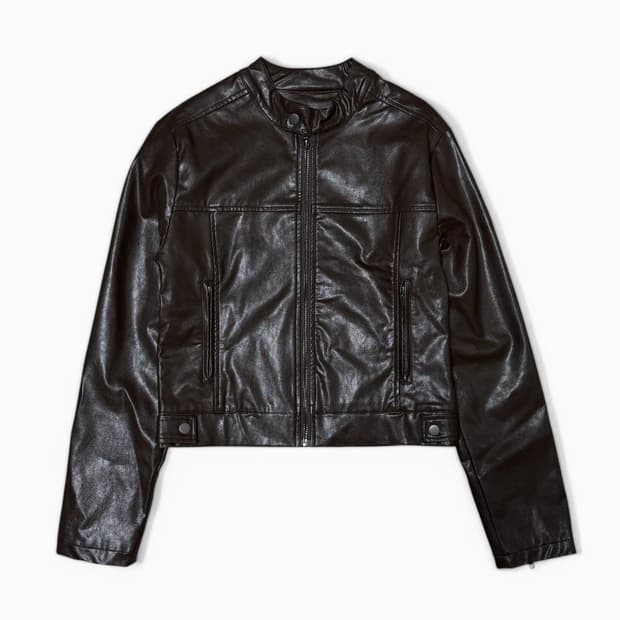 Miigwech Crop Leather Jacket